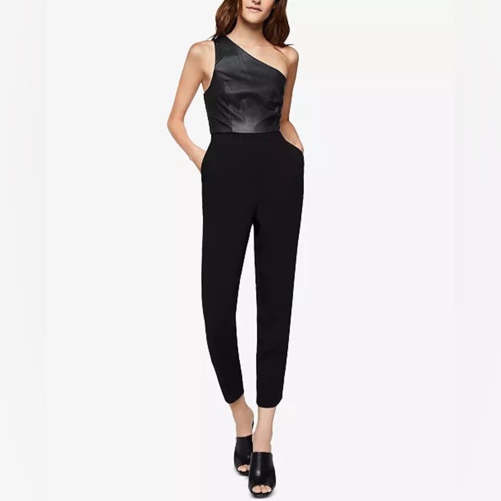 BCBGeneration Faux Leather Jumpsuit